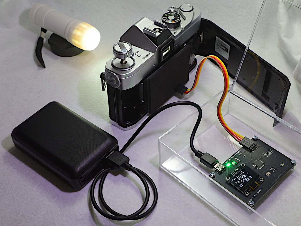 改良版シャッタースピードテスター（35mmフイルムカメラ用／光源ライト付き）